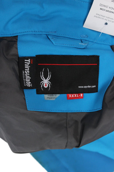 Spyder Mens Snow Bib Pants Blue Polyester Ski Size 3XL