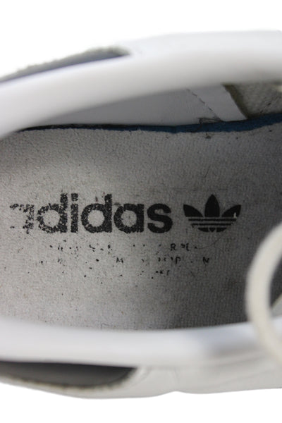 Adidas Mens Samba OG Striped Lace-Up Fashion Sneakers White Size 10.5