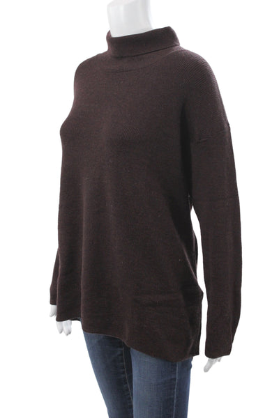 Eileen Fisher Womens Brown Merino Wool Turtleneck Pullover Sweater Size XL