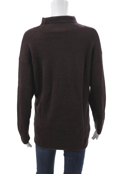 Eileen Fisher Womens Brown Merino Wool Turtleneck Pullover Sweater Size XL