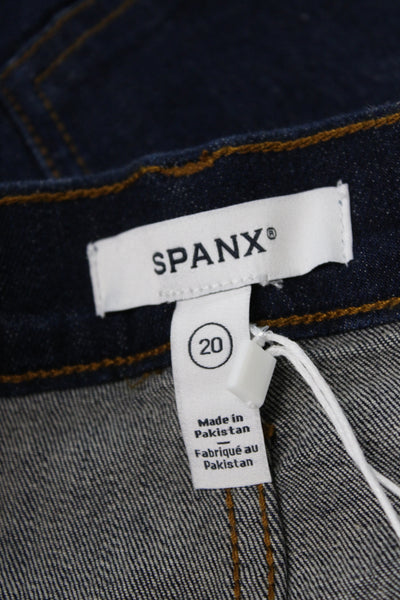Spanx Women Plus Straight High Rise Jeans Blue Size 20