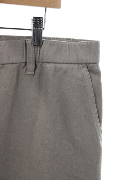 Eileen Fisher Women Gray Chino Pants Organic Cotton Button Inseam 26 Size XL
