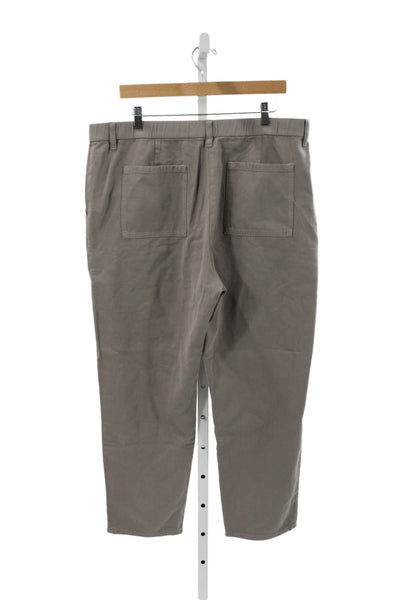 Eileen Fisher Women Gray Chino Pants Organic Cotton Button Inseam 26 Size XL