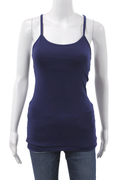 Lululemon Women Basic Cotton Scoop Neck Sleeveless Tank Blue Size 4