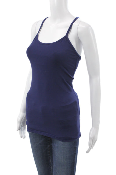 Lululemon Women Basic Cotton Scoop Neck Sleeveless Tank Blue Size 4
