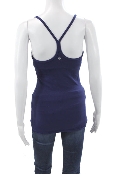 Lululemon Women Basic Cotton Scoop Neck Sleeveless Tank Blue Size 4