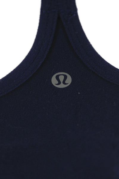 Lululemon Women Basic Cotton Scoop Neck Sleeveless Tank Blue Size 4