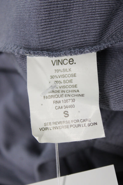 Vince Womens Gray Silk Boat Neck Basic T-Shirt 3/4 Sleeve Size S