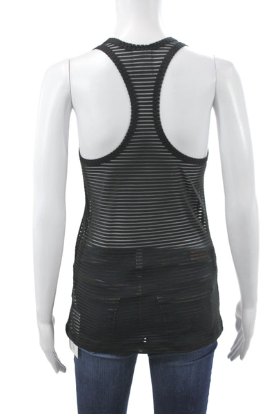 Nike Women Basic Black Striped Scoop Neck Tank Sleeveless Athleisure Size XS