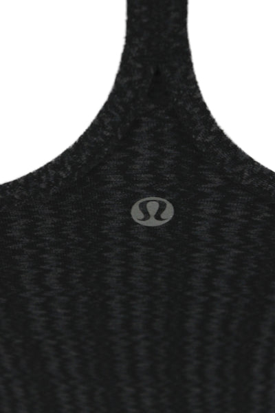 Lululemon Women Black Striped Sleeveless Scoop Neck Athleisure Tank Size 6