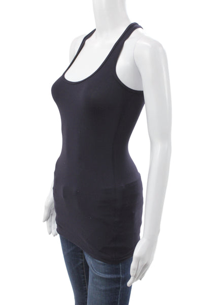 Lululemon Womens Black Basic Tank Scoop Neck Cotton Size 4