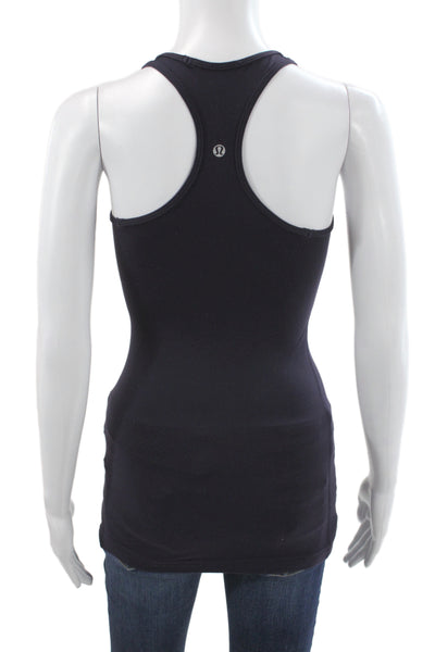 Lululemon Womens Black Basic Tank Scoop Neck Cotton Size 4
