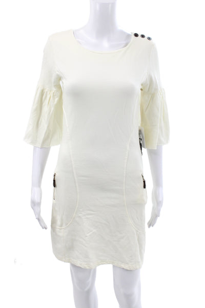 Young Fabulous & Broke Womens Ivory Shift Dress Scoop Neck 3/4 Sleeve Size S