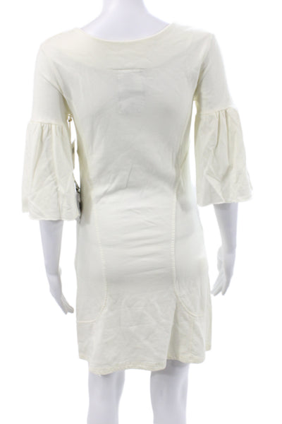 Young Fabulous & Broke Womens Ivory Shift Dress Scoop Neck 3/4 Sleeve Size S