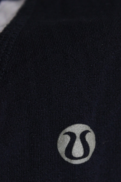Lululemon Womens Black Colorblock Nylon Capri Leggings Athleisure Size 4