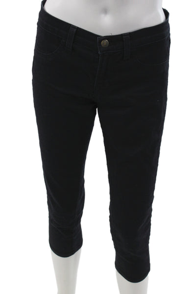 J Brand Womens Black Capri Jeans Button Cotton Casual Size 27