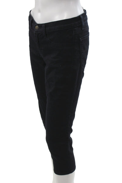 J Brand Womens Black Capri Jeans Button Cotton Casual Size 27