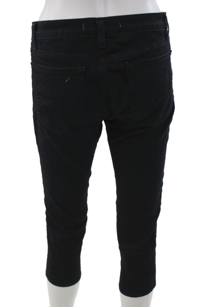 J Brand Womens Black Capri Jeans Button Cotton Casual Size 27
