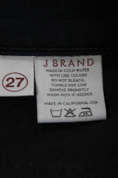 J Brand Womens Black Capri Jeans Button Cotton Casual Size 27
