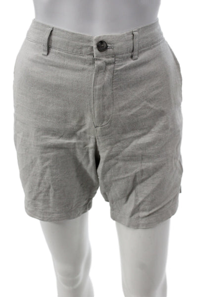Club Monaco Mens Chino Shorts Gray Linen Size 29