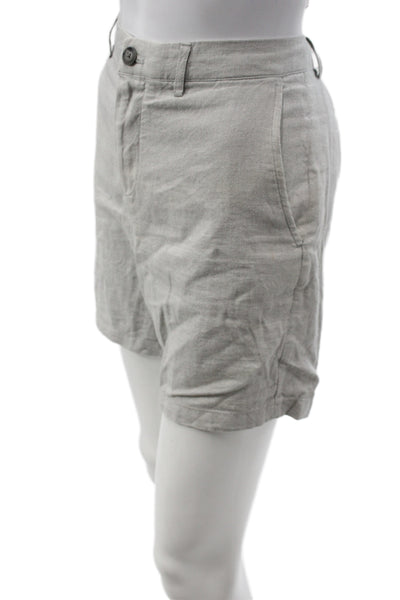 Club Monaco Mens Chino Shorts Gray Linen Size 29
