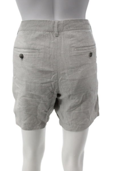 Club Monaco Mens Chino Shorts Gray Linen Size 29