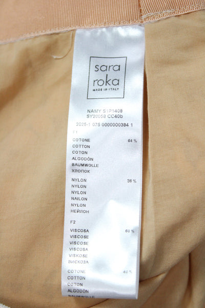 Sara Roka Women Dress Pants Multicolor Floral 64% Cotton Zip Size 40