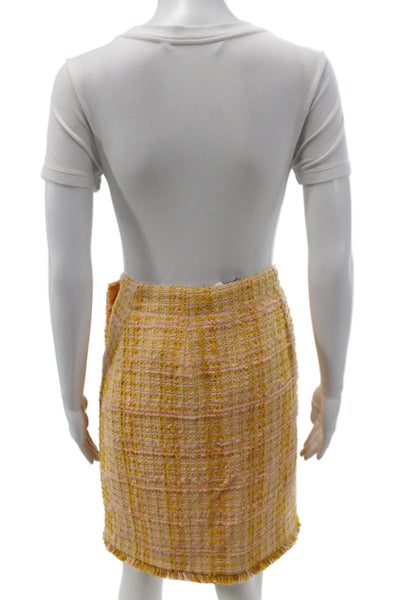 Sara Roka Womens Mini Skirt Multicolor Plaid Cotton Button Short Size 40
