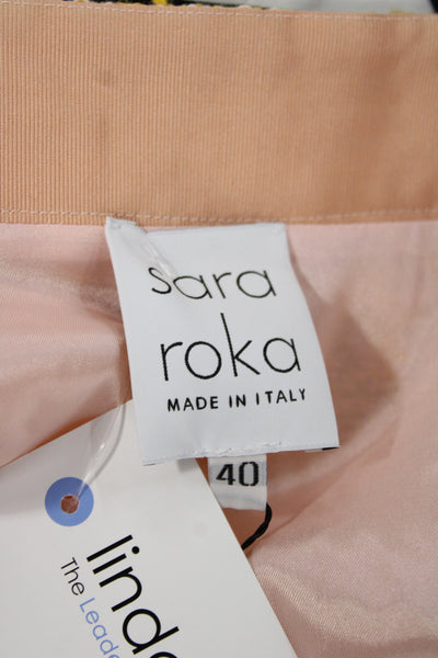 Sara Roka Womens Mini Skirt Multicolor Plaid Cotton Button Short Size 40