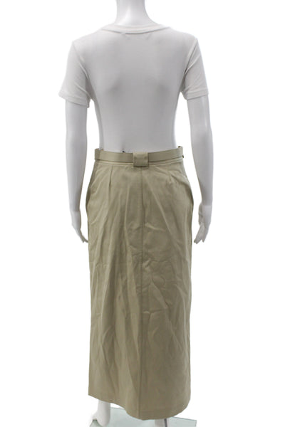 Paola Zuin Womens Straight Pencil Skirt Long Beige Cotton Size 40