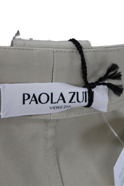 Paola Zuin Womens Straight Pencil Skirt Long Beige Cotton Size 40