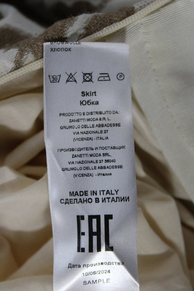 Sara Roka Women Wrap Skirt Beige Floral Long Cotton Size 40