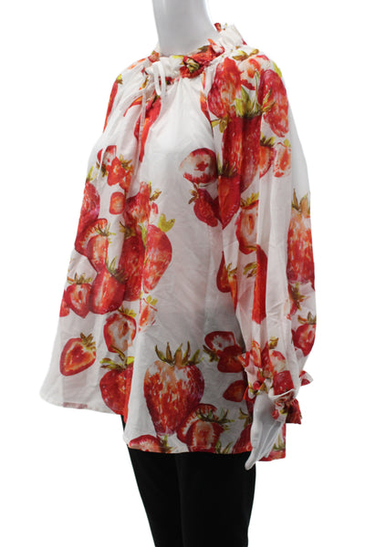Sara Roka Womens Multicolor Floral Tunic Blouse Long Sleeve Size 40