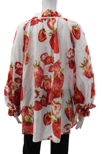 Sara Roka Womens Multicolor Floral Tunic Blouse Long Sleeve Size 40