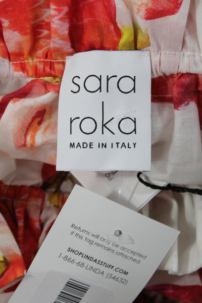 Sara Roka Womens Multicolor Floral Tunic Blouse Long Sleeve Size 40