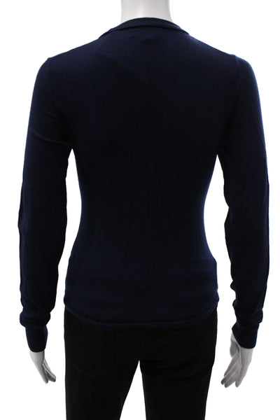 J Crew Women Merino Wool Crew Neck Pullover Sweater Long Sleeve Blue Size S