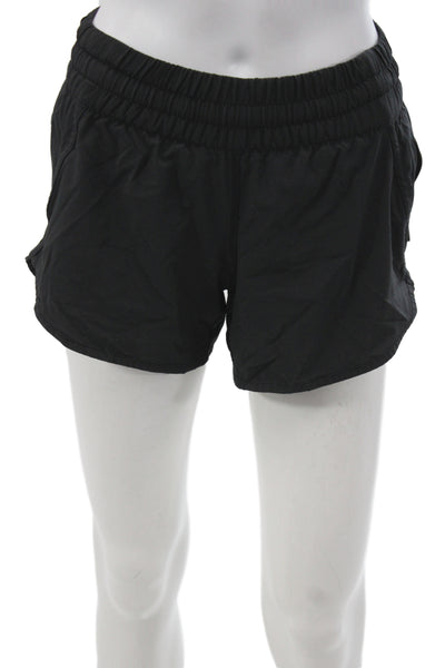 Lululemon Womens Athletic Shorts Black Drawstring Polyester Athleisure Size 6