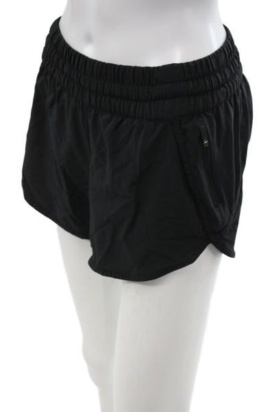 Lululemon Womens Athletic Shorts Black Drawstring Polyester Athleisure Size 6