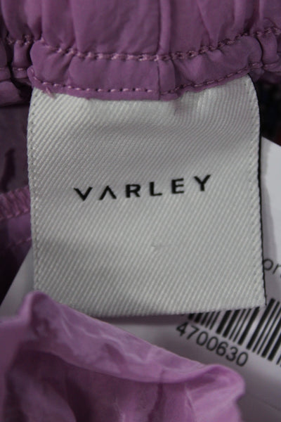Varley Women Athletic Purple Nylon Drawstring Solid Shorts Size XS