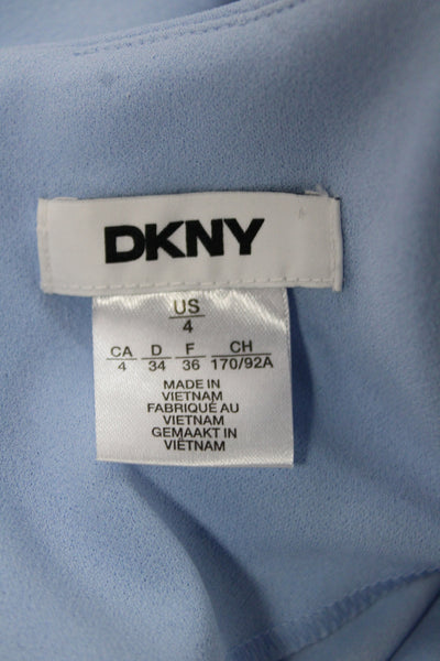 DKNY Womens Fit & Flare Dress Blue Short Sleeve Full Length Size 4