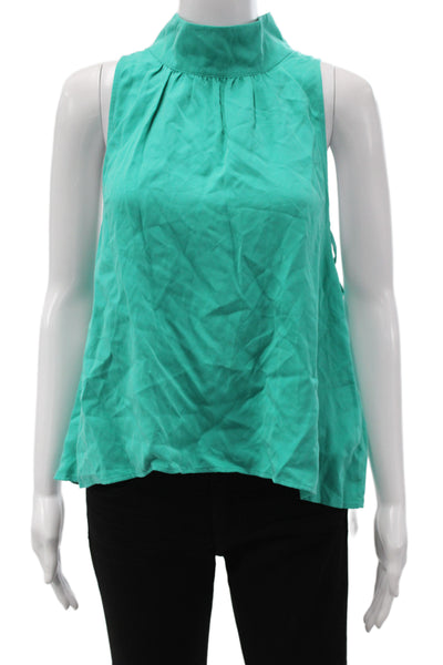 Free People Womens Boho Basic High Neck Sleeveless Tank Green Lyocell Size XS