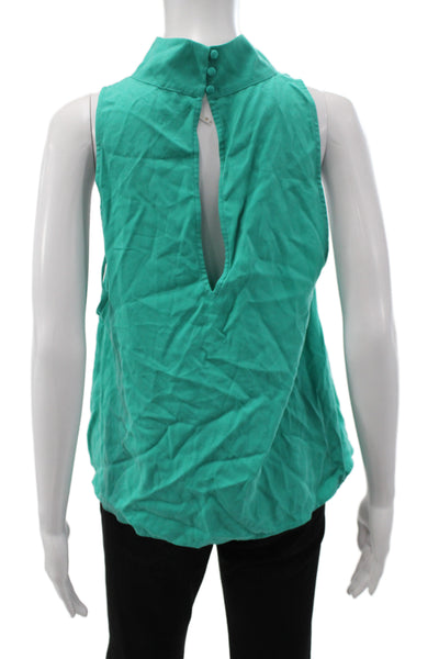 Free People Womens Boho Basic High Neck Sleeveless Tank Green Lyocell Size XS