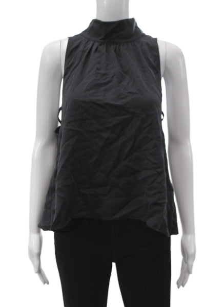 Free People Womens Black High Neck Sleeveless Tank Boho Basic Lyocell Size XS