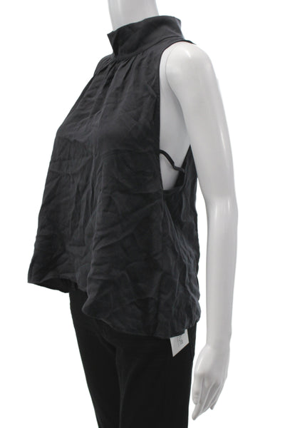 Free People Womens Black High Neck Sleeveless Tank Boho Basic Lyocell Size XS
