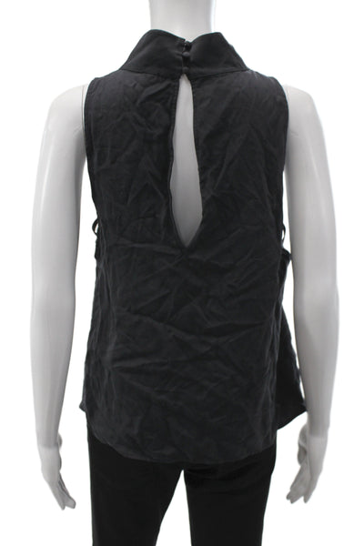 Free People Womens Black High Neck Sleeveless Tank Boho Basic Lyocell Size XS