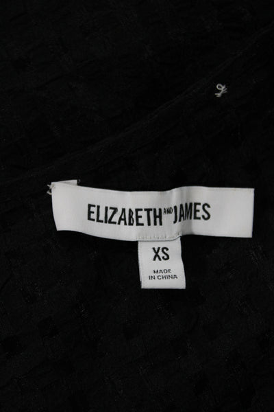 Elizabeth & James Womens Black V-Neck Check Camisole Sleeveless Size XS