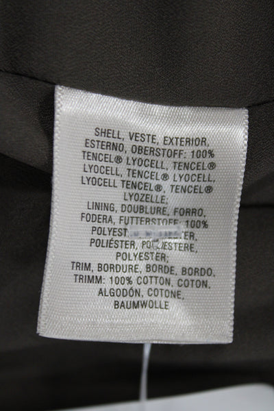 HD In Paris Women Mini Skort Knee Length Brown Tencel Lyocell Tie Waist Size 2P