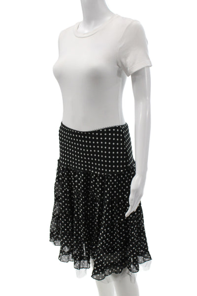 Avenue Montaigne Women Black Polka Dot Flare Skirt Size S