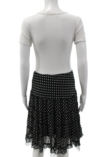 Avenue Montaigne Women Black Polka Dot Flare Skirt Size S