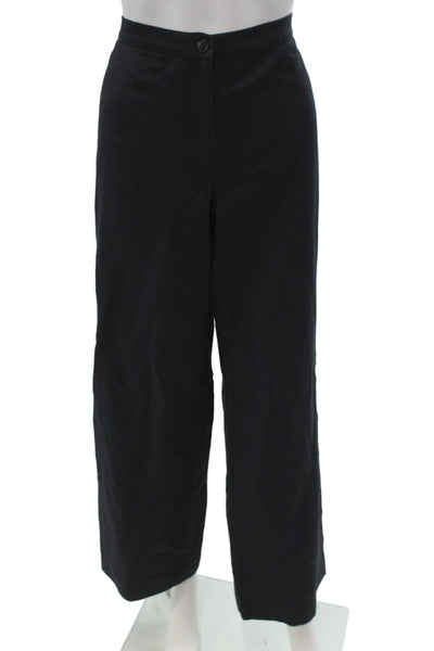 KORS Michael Kors Women Dress Pants Black Ramie Button Inseam 30 Size 8